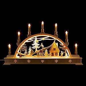 Candle Arches Illuminated inside Candle Arch Winter Sports with Base - 63x35 cm / 24.8x13.8 inch