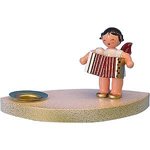 World of Light Candle Holder Angels Candle Holder - Angel with Accordion - 7 cm / 2.8 inch
