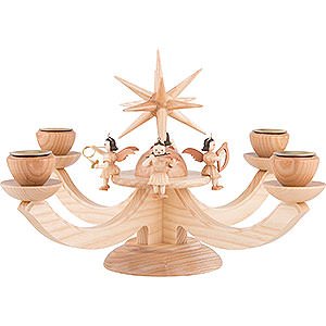 World of Light Advent Candlestick Candle Holder - Four Sitting Angels - 38x38x20 cm / 11x11x7.9 inch