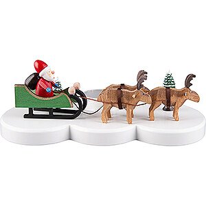 World of Light Candle Holder Santa Claus Candle Holder - Ruprecht and his reindeers - Colored - 9 cm / 3.5 inch