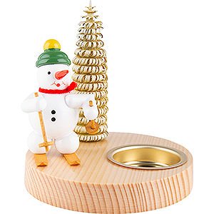 World of Light Candle Holder Misc. Candle Holders Candle Holder - Snowman with Snowshoe - 10 cm / 3.9 inch