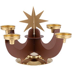 World of Light Advent Candlestick Candle Holder with Incense Cone Option - Copper - 16 cm / 6.3 inch