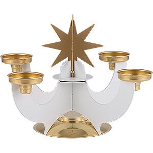 World of Light Advent Candlestick Candle Holder with Incense Cone Option - White - 16 cm / 6.3 inch