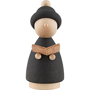 Nativity Figurines Hennig Nativity anthr. large Caroler Child with Book Natural/Anthracite - 7 cm / 2.8 inch
