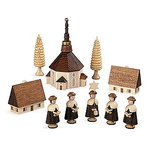 Small Figures & Ornaments Carolers Carolers Church of Seiffener - 12 cm / 5 inch