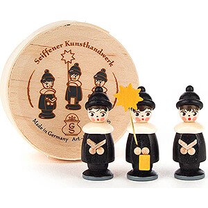 Small Figures & Ornaments Carolers Carolers black in Wood Chip Box - 3,5 cm / 1.4 inch