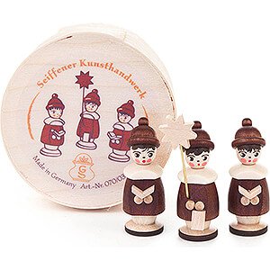 Small Figures & Ornaments Carolers Carolers natural in Wood Chip Box - 3,5 cm / 1.4 inch