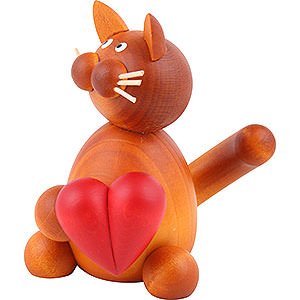 Small Figures & Ornaments Martin Animals Cat Charlie with Heart - 8 cm / 3.1 inch
