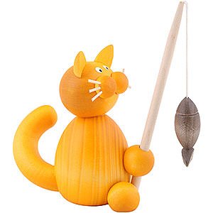 Small Figures & Ornaments Martin Animals Cat Emmi with Fish - 8 cm / 3.1 inch