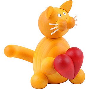 Gift Ideas Mother's Day Cat Emmi with Heart - 8 cm / 3.1 inch