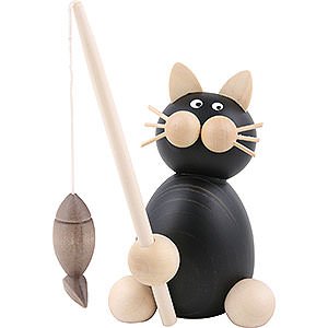 Small Figures & Ornaments Martin Animals Cat Hilde with Fish - 8 cm / 3.1 inch