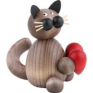 Small Figures & Ornaments Martin Animals Cat Karli with Heart - 8 cm / 3.1 inch