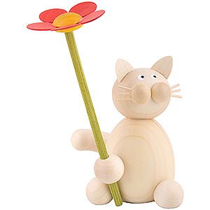 Gift Ideas Birthday Cat Moritz with Flower - 8 cm / 3.1 inch