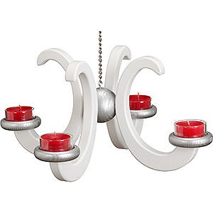World of Light Advent Candlestick Ceiling Candle Holder -, Ash Tree, White Glazed - 33x16 cm / 13x6.3 inch