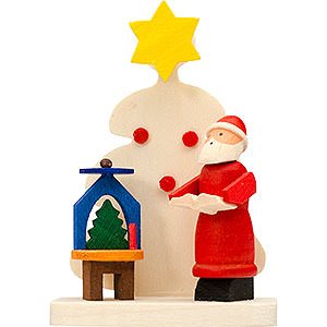 Baumschmuck Weihnachtsmann Christbaumschmuck Baum-Weihnachtsmann mit Pyramide 6 cm