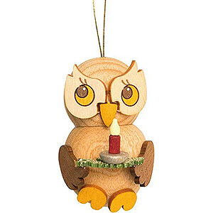 Baumschmuck Sonstiger Baumschmuck Christbaumschmuck Eulenkind mit Kerze auf Zweig - 4 cm
