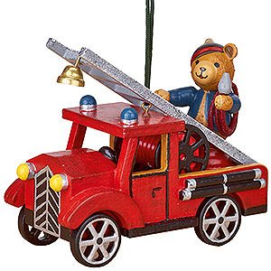 Baumschmuck Spielzeug-Design Christbaumschmuck Feuerwehr mit Teddy - 8 cm