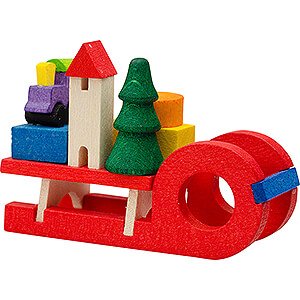 Baumschmuck Spielzeug-Design Christbaumschmuck Gabenschlitten rot - 3,6 cm