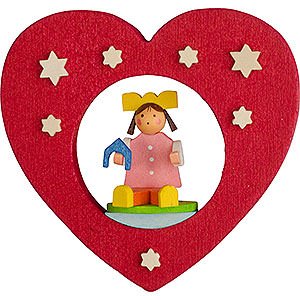 Baumschmuck Spielzeug-Design Christbaumschmuck Herz mit Puppe - 7 cm