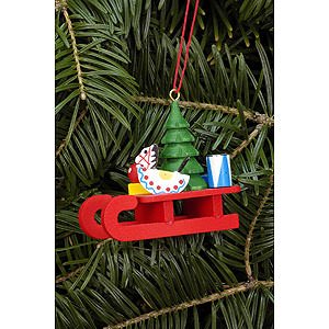Baumschmuck Weihnachten Christbaumschmuck Schlitten mit Spielzeug - 5,2x4,6 cm