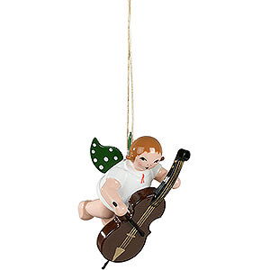 Baumschmuck Engel Baumbehang Schwebeengel Christbaumschmuck Schwebeengel mit Bassgeige - 6,5 cm