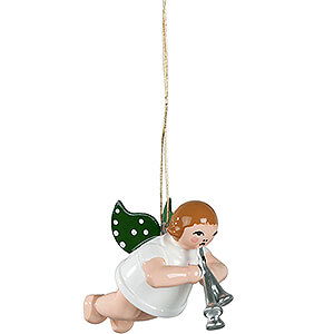 Baumschmuck Engel Baumbehang Schwebeengel Christbaumschmuck Schwebeengel mit Martinstrompete - 6,5 cm
