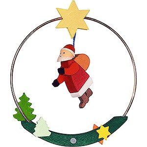 Baumschmuck Weihnachtsmann Christbaumschmuck Weihnachtsmann im Ring - 8 cm