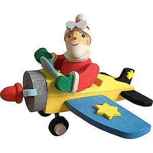 Baumschmuck Weihnachtsmann Christbaumschmuck Wichtel im Flugzeug - 6,2 cm