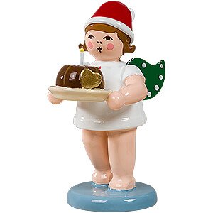 Angels Christmas Angels (Ellmann) Christmas Angel with Hat and Cake - 6,5 cm / 2.6 inch