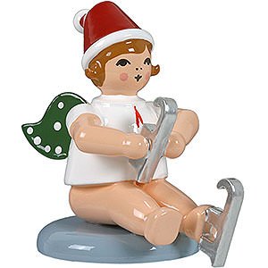 Angels Christmas Angels (Ellmann) Christmas Angel with Hat and Skates Sitting - 6,5 cm / 2.5 inch
