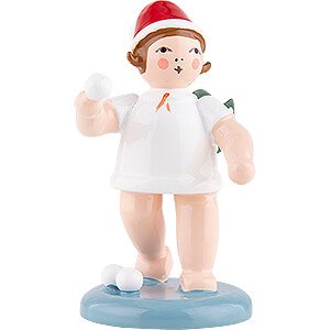 Angels Christmas Angels (Ellmann) Christmas Angel with Hat and Snowballs - 6,5 cm / 2.6 inch