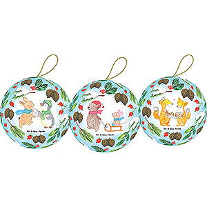 Tree ornaments Misc. Tree Ornaments Christmas Baubles Panda Love - Set of Three - 8 cm / 3.1 inch