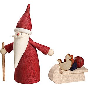 Small Figures & Ornaments Santa Claus Christmas Gnome with Sled - 7 cm / 2.8 inch