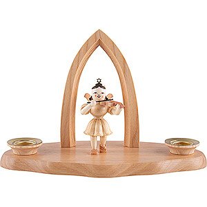 World of Light Candle Holder Angels Cloud Natural with Angel and Arch - 17x9x12cm - 6.9x3.5x4.7 inch