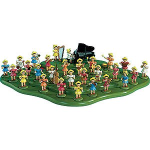 Small Figures & Ornaments Flower children Cloud with Four Levels, Green - 60x38x7 cm / 23.6x15x2.8 inch