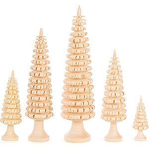 Small Figures & Ornaments Decorative Trees Coiled Trees with Trunk - 5 pieces - 12 cm / 4.7 inch