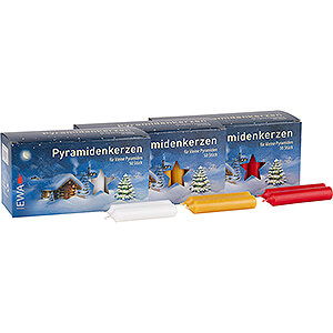 World of Light Candles Colours of Light - JEKA Pyramid Candles in a Set of 3