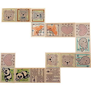 Wooden Toys Construction games Domino Bear Nature - 3 cm / 1.2 inch