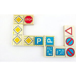 Wooden Toys Construction games Domino Traffic Signs - 3 cm / 1.2 inch