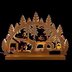 Candle Arches All Candle Arches Double-Arch Forest People Stack of Wood (3 Figures) - 42x30x4,5 7 16x12x2 inch