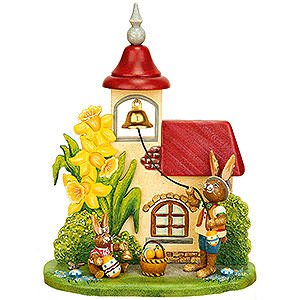 Small Figures & Ornaments Hubrig Rabbits Country Easter Bells Ringing - 14x18 cm / 5,5x7 inch