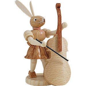 Small Figures & Ornaments Easter World Easter Bunny with Bass - Natural - 7 cm / 2.8 inch