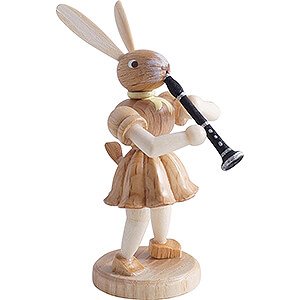 Small Figures & Ornaments Easter World Easter Bunny with Clarinet, Natural - 7,5 cm / 3 inch