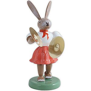 Small Figures & Ornaments Easter World Easter Bunny with Cymbals, Colored - 7,5 cm / 3 inch