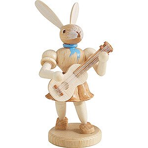 Small Figures & Ornaments Easter World Easter Bunny with Guitar - Natural - 7,5 cm / 3 inch