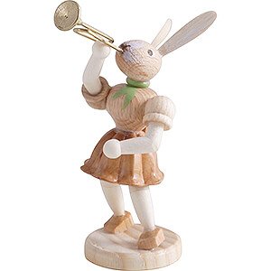 Small Figures & Ornaments Easter World Easter Bunny with Trumpet, Natural - 7,5 cm / 3 inch