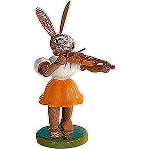Small Figures & Ornaments Easter World Easter Bunny with Violin, Colored - 7,5 cm / 3 inch