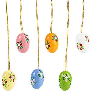 Tree ornaments Easter Ornaments Easter Egg Set with Dot-Flowers - 2,2 cm / 0.9 inch