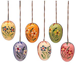 Tree ornaments Easter Ornaments Easter Egg Set with Dot-Flowers - 3,5 cm / 1.4 inch