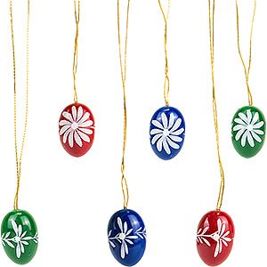 Tree ornaments Easter Ornaments Easter Egg Set with Flowers - 2,2 cm / 0.9 inch